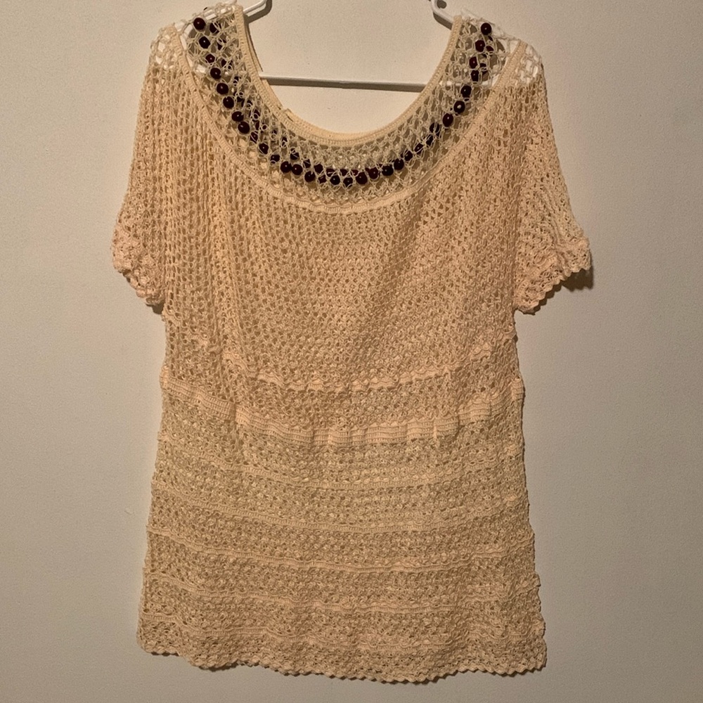 Handmade Crocheted Blouse/Cover up.